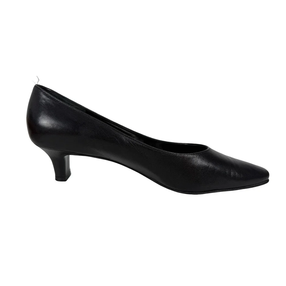 Salvatore Ferragamo Womens 6.5 B Pumps Heels Black Leather Made In Italy Casual